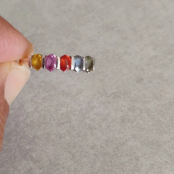 Multicolor Genuine Sapphire Ring - Picture 8 of 11